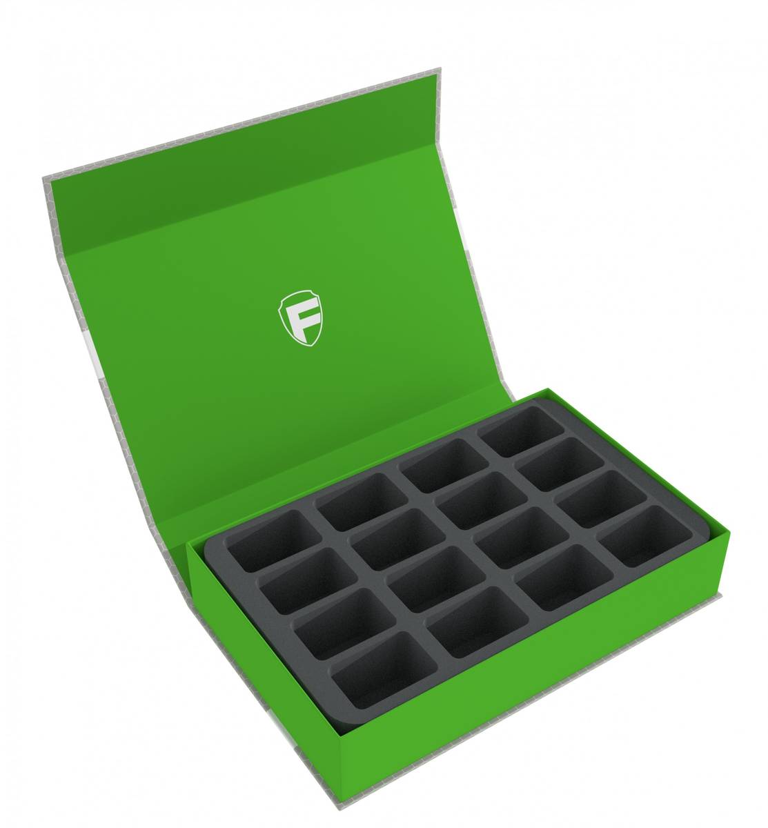 Magnetbox in Grün  für 16 Blood Bowl Miniaturen