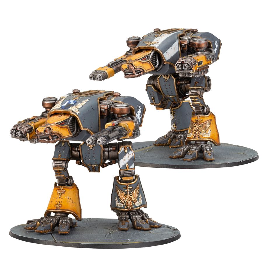 LEGIONS IMPERIALIS: WARHOUND SCOUT TITANS MIT TURBO-LASER DESTRUCTORS UND VULCAN MEGA-BOLTERS LEGIONS IMPERIALIS: WARHOUND SCOUT TITANS MIT TURBO-LASER DESTRUCTORS UND VULCAN MEGA-BOLTERS